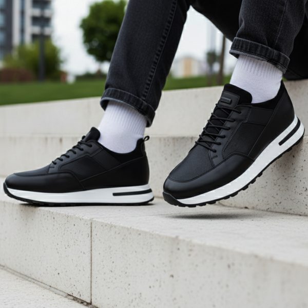 Nish - Leather & Stretch Sneakers