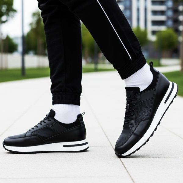 Nish - Leather & Stretch Sneakers