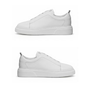 JUNO - حذاء رياضي من الجلد الطبيعي الأبيض