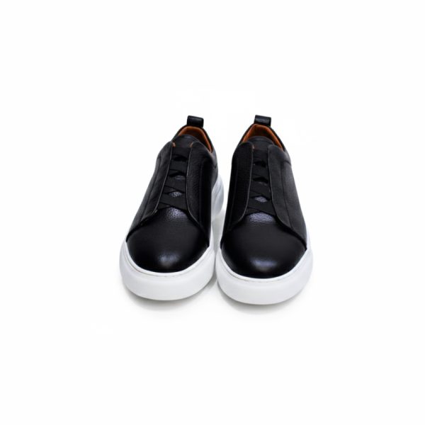 JUNO - Siyah Hakiki Deri Slip-On Sneaker