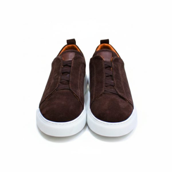 JUNO - Hakiki Süet Kahverengi Deri Slip-On Sneaker