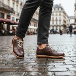 ريبو - حذاء جلدي بني اللون