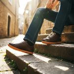 ريبو - حذاء جلدي بني اللون