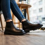 الثلج- حذاء أنالين الجلدي بإطار من الثلج