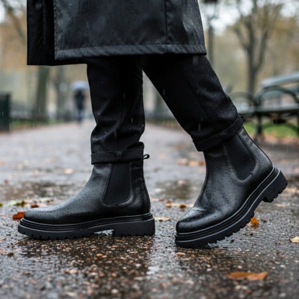 الثلج- حذاء أنالين الجلدي بإطار من الثلج