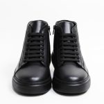 فيكست - جزمة جلدية مسطحة سوداء اللون أسود اللون