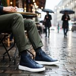 فيكست - حذاء جلدي أزرق داكن