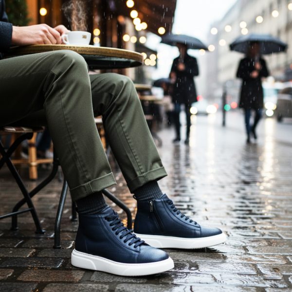 فيكست - حذاء جلدي أزرق داكن