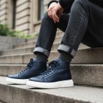 فيكست - حذاء جلدي أزرق داكن