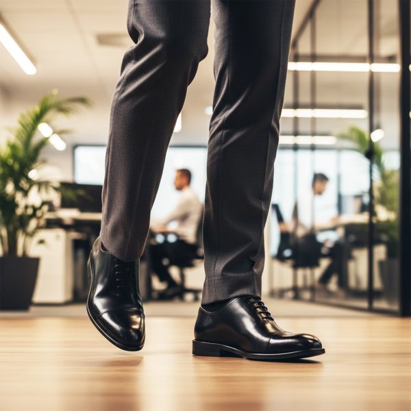 Açma Siyah Deri Ayakkabı