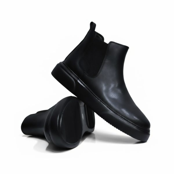 شيلسا - حذاء رياضي رياضي أسود من الجلد الأسود