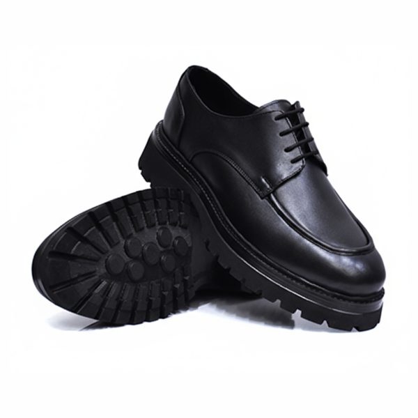 Massimo Siyah Düz Deri Ayakkabı