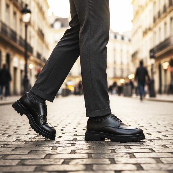 Massimo Siyah Düz Deri Ayakkabı