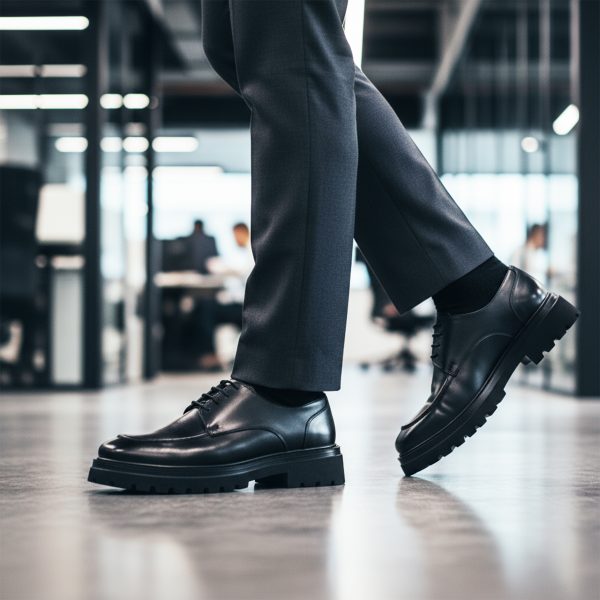 Massimo Siyah Düz Deri Ayakkabı