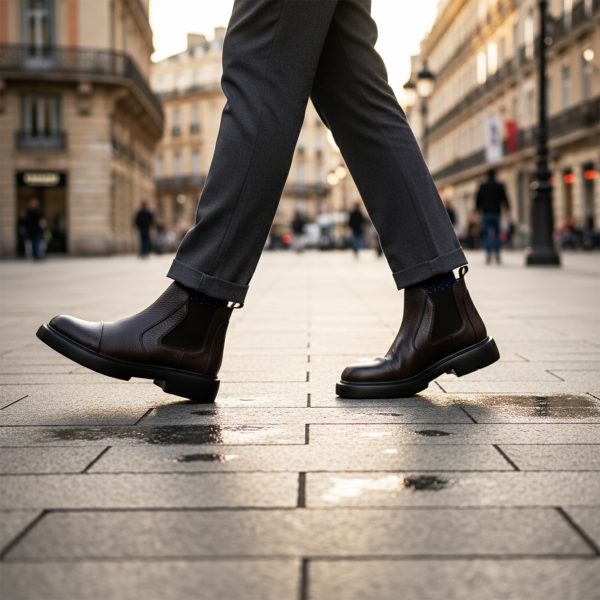 ماتريكس - جزمة جلدية بنية اللون - MATRIX