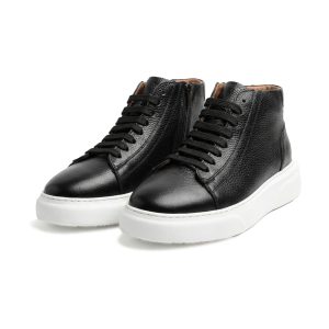 SİYAH & ECRU DERİ BOT