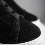 JUNO - Hakiki Süet Siyah Deri Slip-On Sneaker