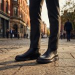 بيور بلاك - حذاء تشيلسي جلدي أسود بسحاب