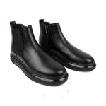 بيور بلاك - حذاء تشيلسي جلدي أسود بسحاب