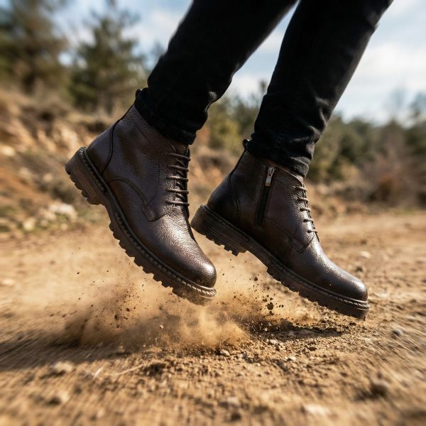 Roda - Koyu Kahve Floter Deri Fermuarlı Bot