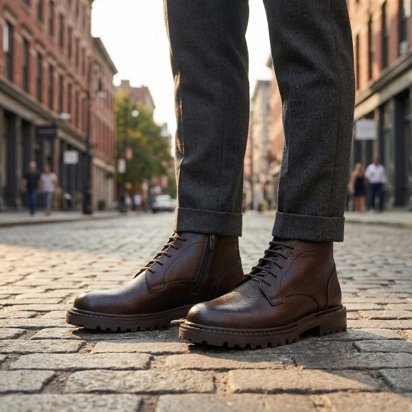 Roda - Koyu Kahve Floter Deri Fermuarlı Bot