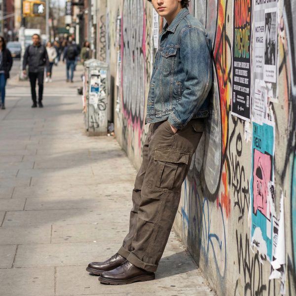 موكا - حذاء موكا - حذاء من الجلد البني الداكن برباط من الأربطة