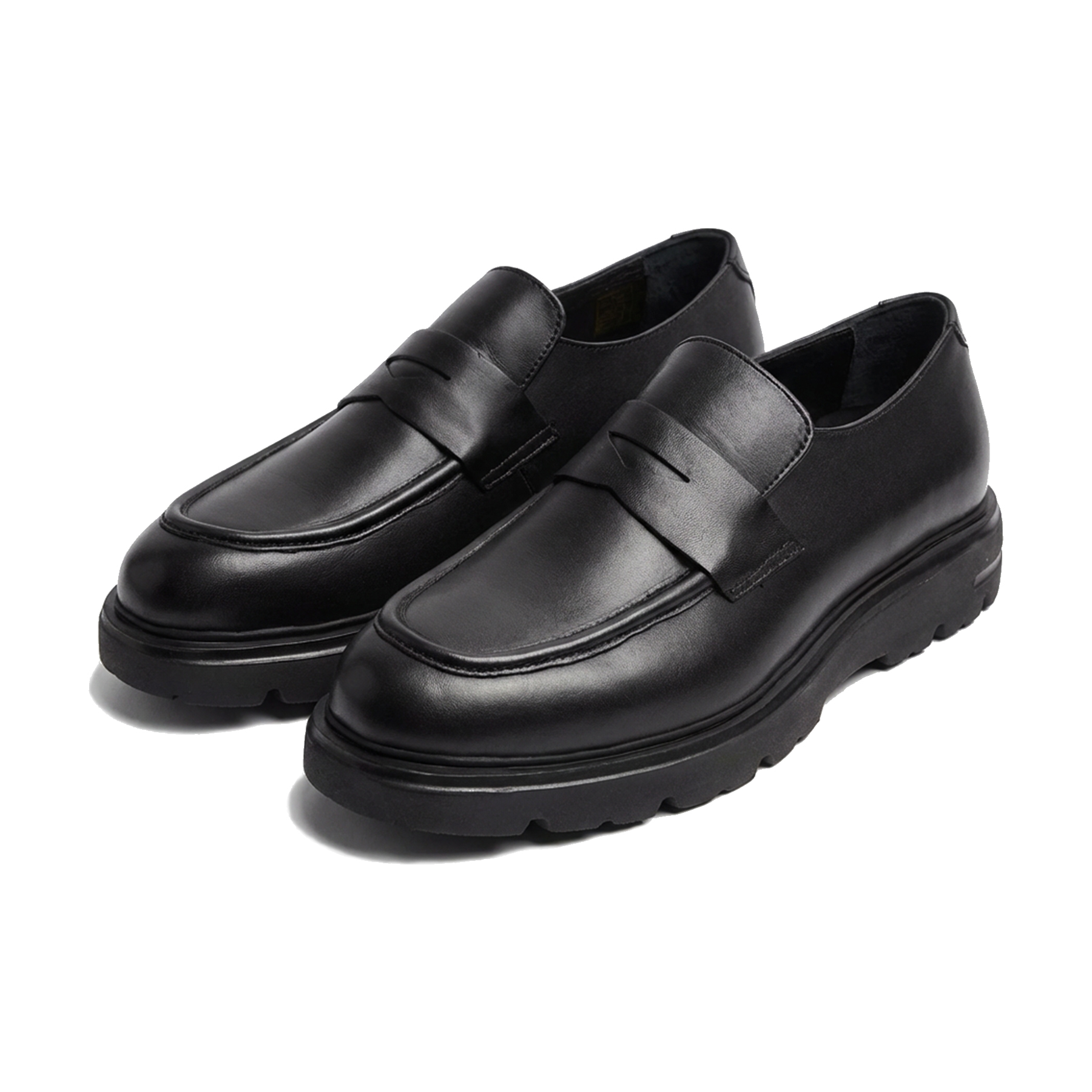 Mokka - Black Leather Loafers