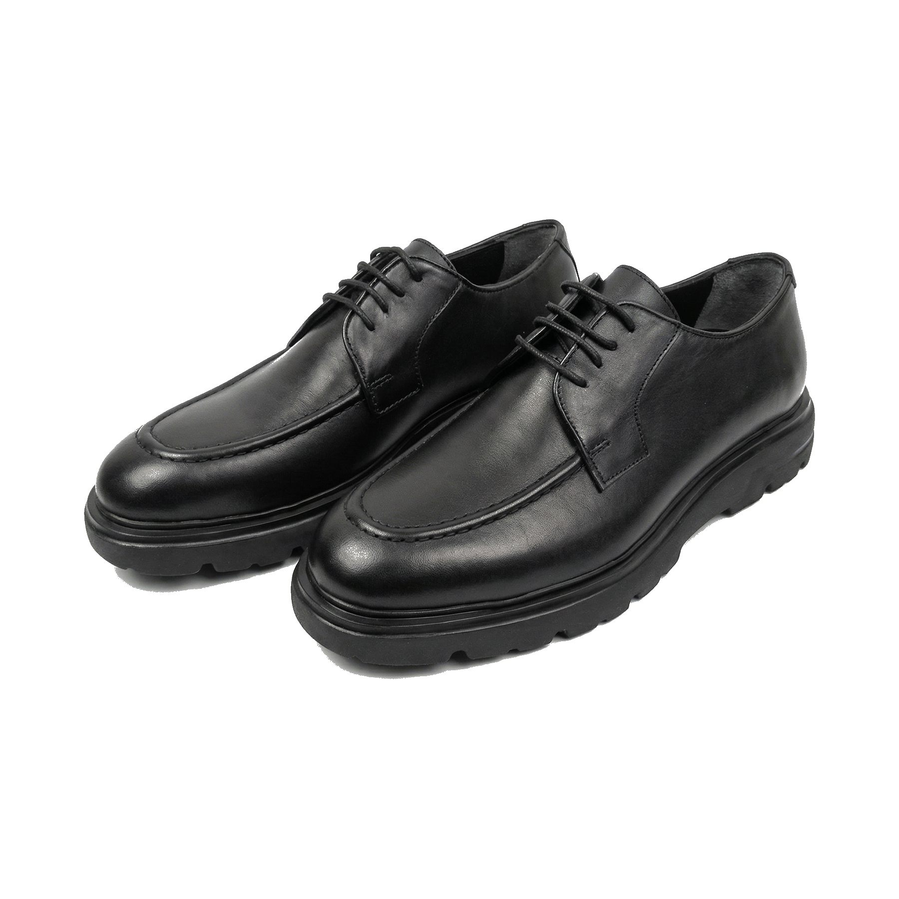 موكا - حذاء بأربطة جلدية سوداء بأربطة جلدية