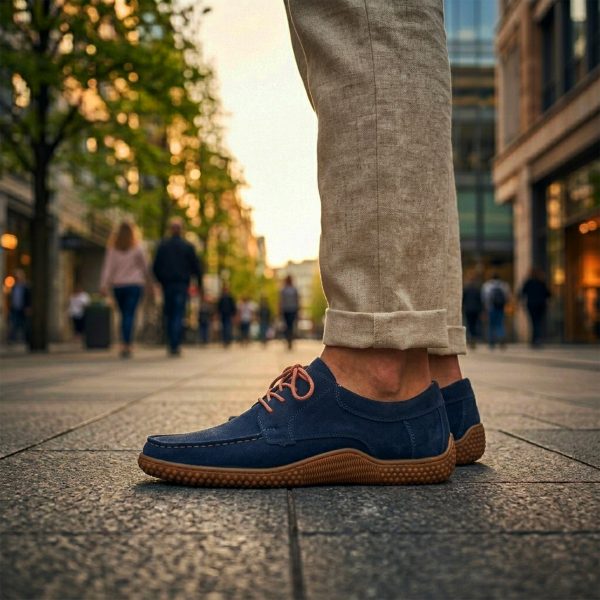 Coudron - Hakiki Nubuk Lacivert Deri Ayakkabı (Bağcıklı)