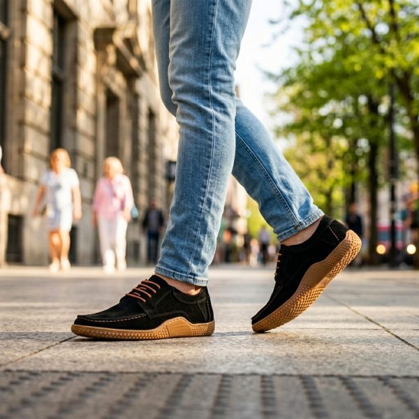 Coudron - Hakiki Nubuk Siyah Deri Ayakkabı (Bağcıklı)