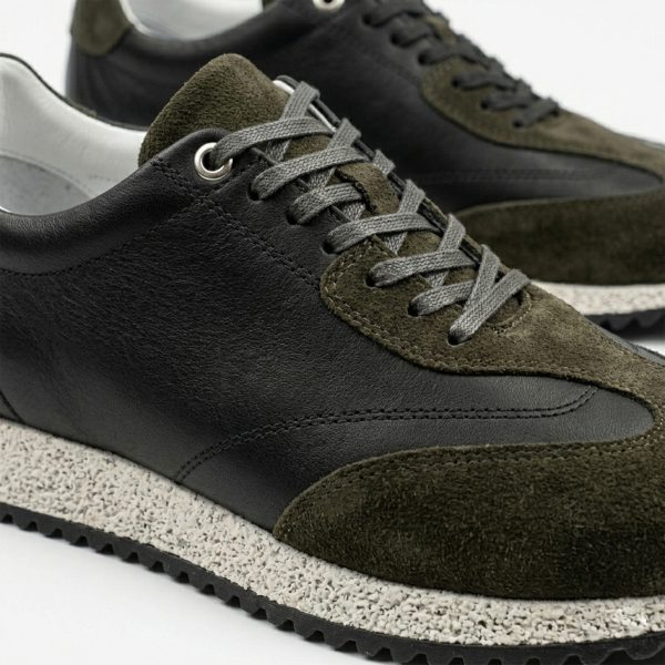 Roby - Siyah&Haki Hakiki Deri Ayakkabı