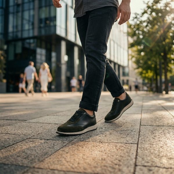 Roby - Siyah&Haki Hakiki Deri Ayakkabı