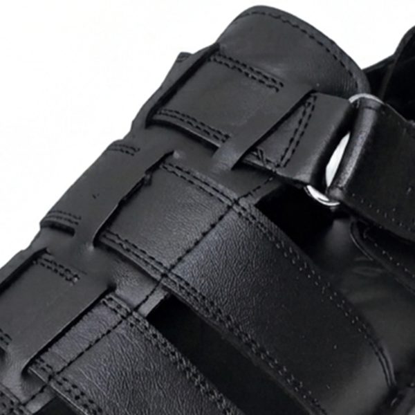 SND-01 SİYAH HAKİKİ DERİ SANDALET