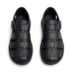 SND-01 SİYAH HAKİKİ DERİ SANDALET