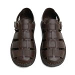 SND-02 KAHVERENGİ HAKİKİ DERİ SANDALET