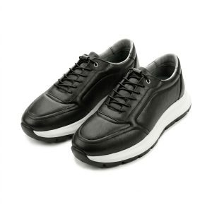 SOFTY - Siyah&Beyaz Yumuşak Deri Ayakkabı