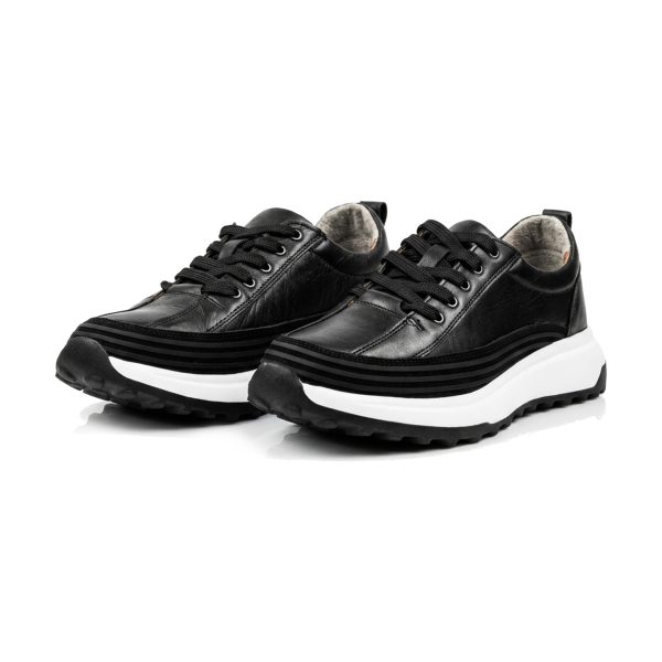 Comfort – Siyah Ortopedik Deri Spor Ayakkabı
