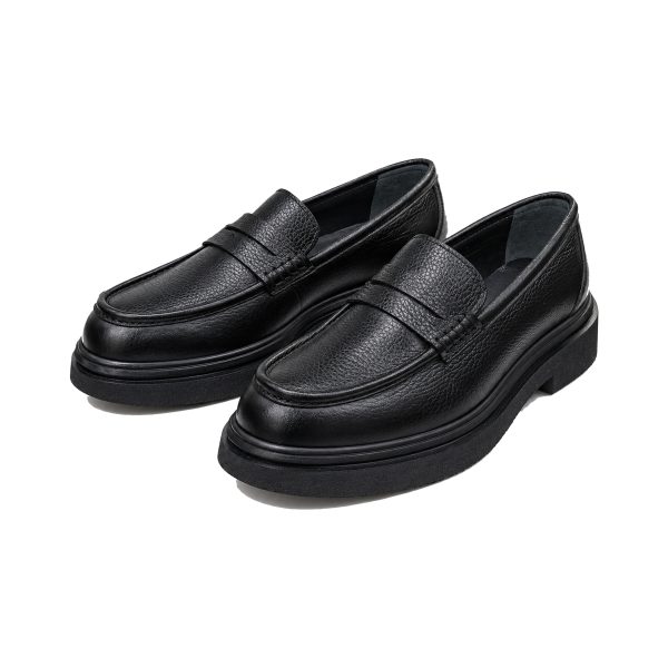 Stile Premium – Siyah Flotter Deri Loafer